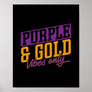 Poster Vibrations Violettes Et Dorées