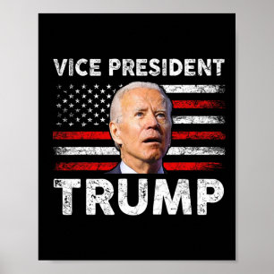 Poster Vice-président Trump Drapeau américain Biden Élect