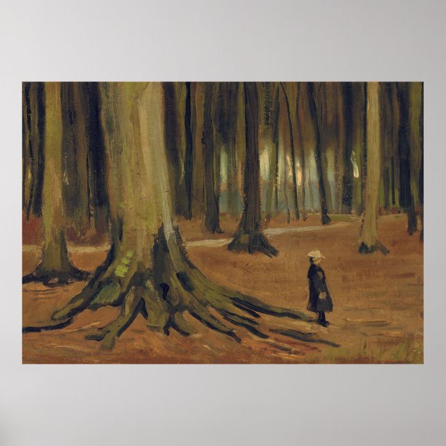 Poster Vicente van Gogh - Girl in the woods (Devant)