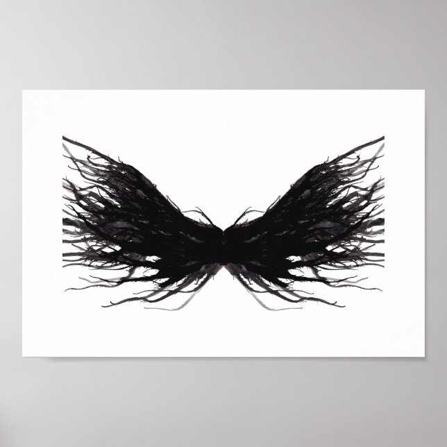 Poster Vices Abstract Black Wings Alcohol Ink Art (Devant)