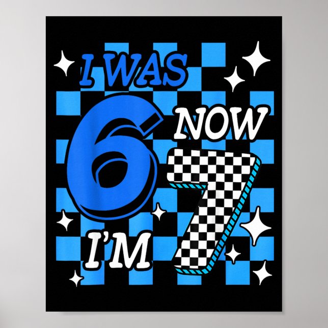 Poster Vichy Bleu J'avais 6 ans Maintenant J'ai 7 ans Gar (Devant)