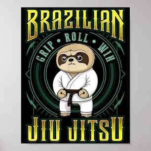 Poster Victoire de la prise BJJ - Paresseux de Jiu Jitsu 