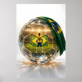 Poster Victoire de la Sphère d'Or du Brésil – Art du Foot