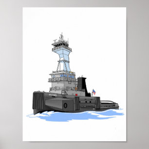 Poster Victoire du remorqueur des Grands Lacs (fonds de r