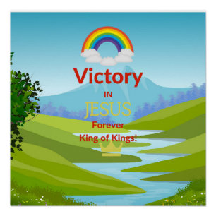 Poster Victoire En Jésus Rainbow