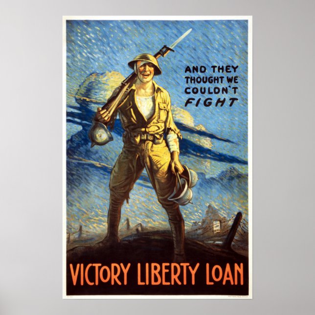Poster Victoire Liberty Prêt Amérique World War Propagand (Devant)