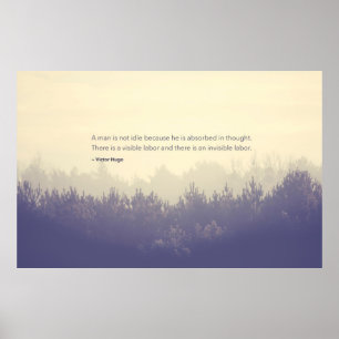 Poster Victor Hugo Free Thinker Quote Pine forest