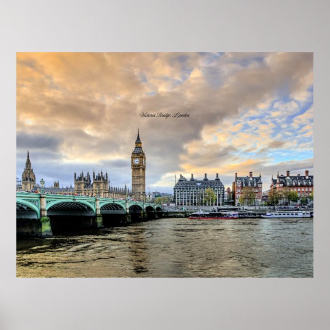 Poster Victoria Bridge, Londres, Angleterre (Devant)