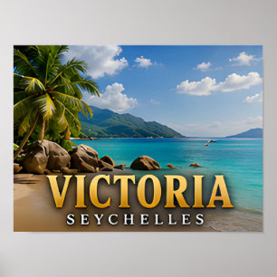 Poster Victoria Seychelles île tropicale Voyage Souvenir