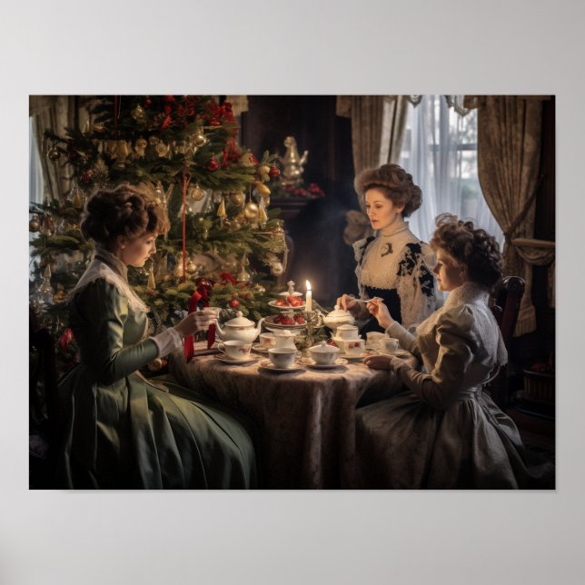 Poster Victorian Christmas Tea Party (Devant)
