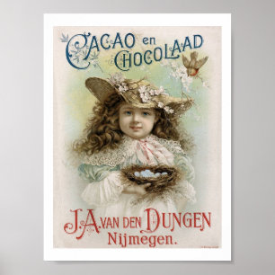 Poster Victorian Fille Chocolat Bonbons Publicité Art Pri