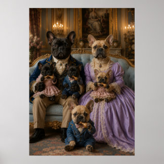 Poster Victorian French Bulldog Family Portrait | Aristoc