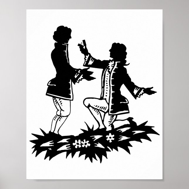 Poster Victorian Gay Man propose la silhouette de Lover (Devant)