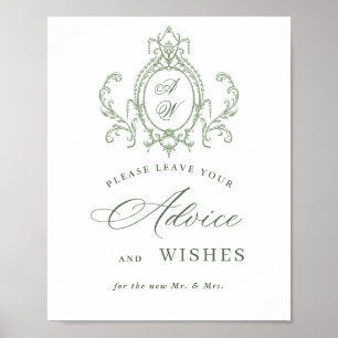 Poster Victorian Ornate Grace Sage Vert Conseils et souha