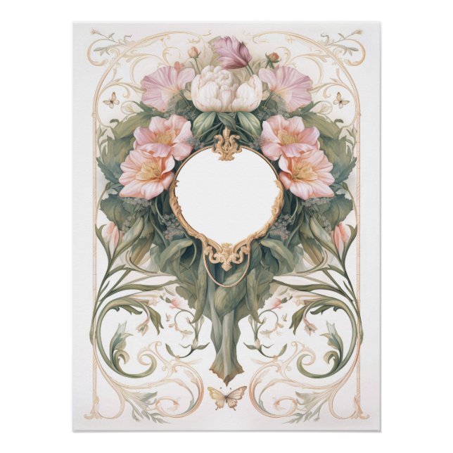 Poster Victorian Romance Floral Arrière - plan (Devant)