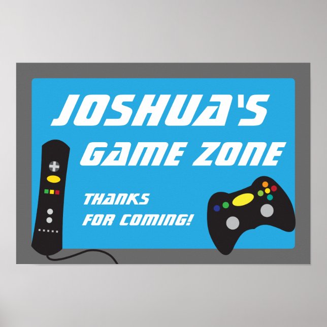 Poster Vidéo Jeu Camion Anniversaire bannière de fête (Devant)