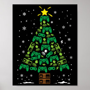 Poster Vidéo nerd Jeu d'amour famille correspondant Noël 