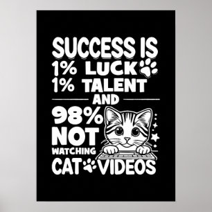 Poster Vidéos de succès contre chats - Drôle Motivationne