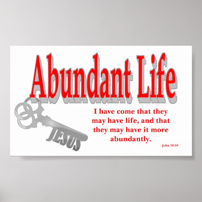 Poster Vie abondante : La clé - v1 (Jean 10:10) (Devant)