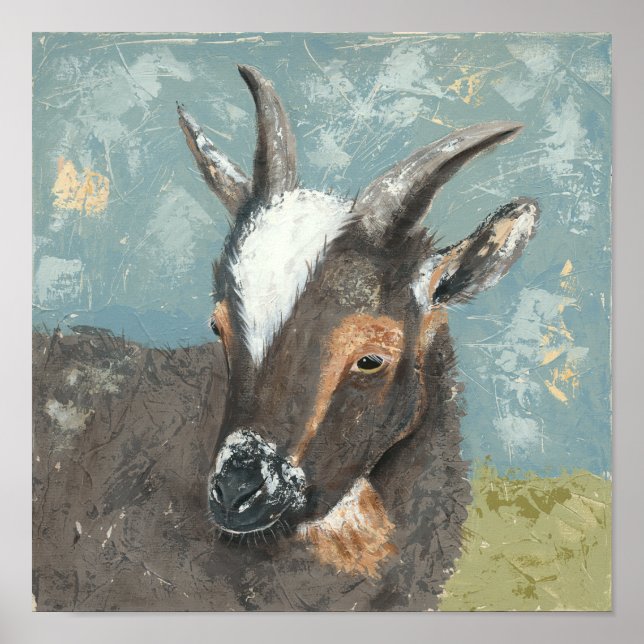 Poster Vie agricole - Chèvre gris (Devant)