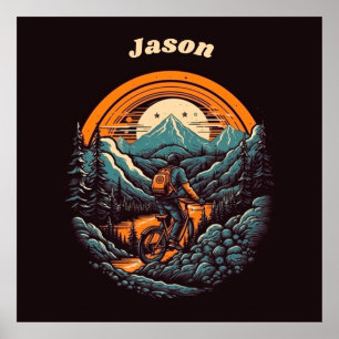 Poster Vie cyclable, personnalisable rétro