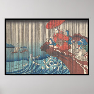 Poster Vie de Nichiren Prière pour la pluie Réponse Utaga