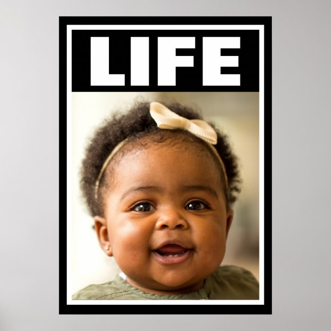 POSTER VIE INFANTILE DE FILLE BÉBÉ SOURIANTE PRO-VIE (Devant)