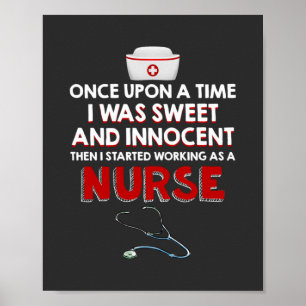 Poster Vie infirmière Je Travaille Comme Infirmière