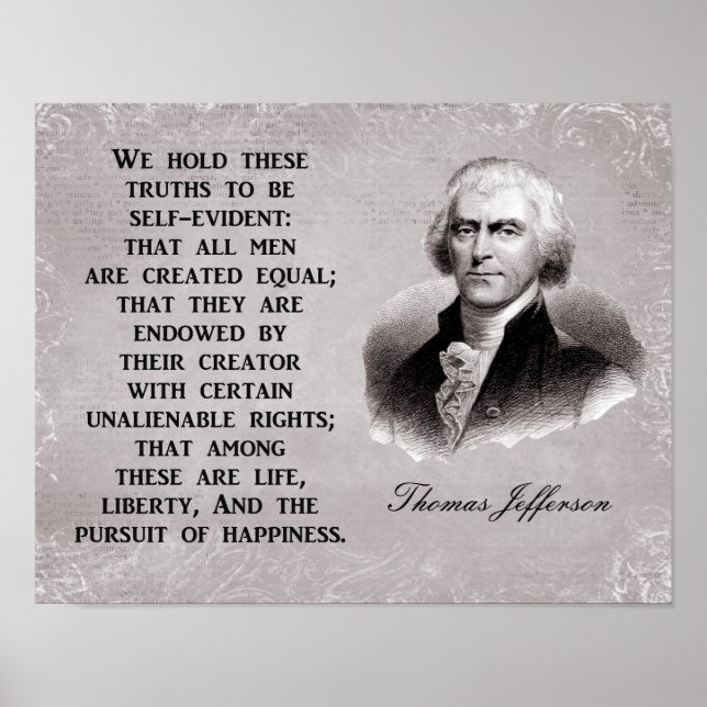 Poster Vie Liberté poursuite du bonheur - Art Print (Devant)