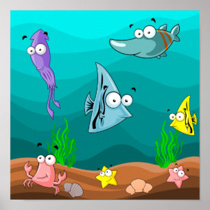 Poster Vie marine sous la mer Personnalisé