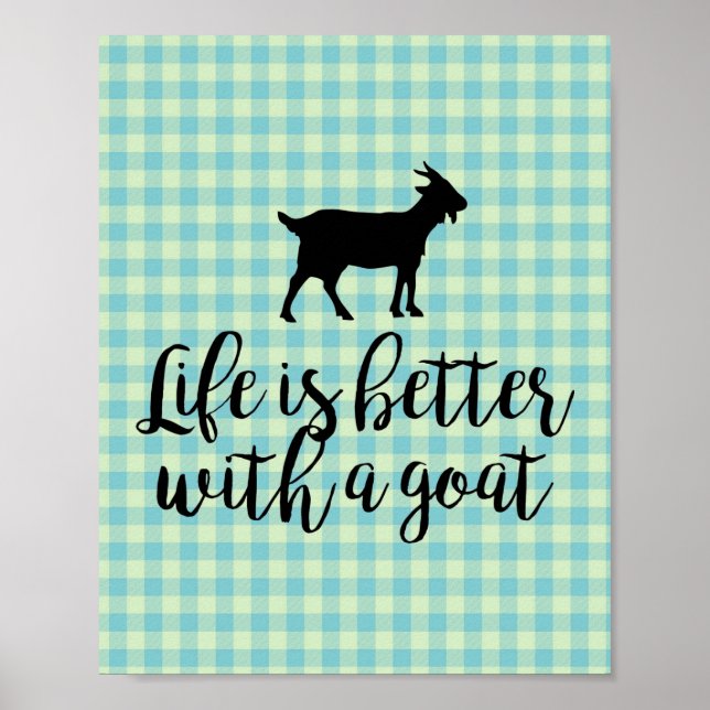 Poster Vie Meilleure Avec La Chèvre Bleu Pays Plaid (Devant)