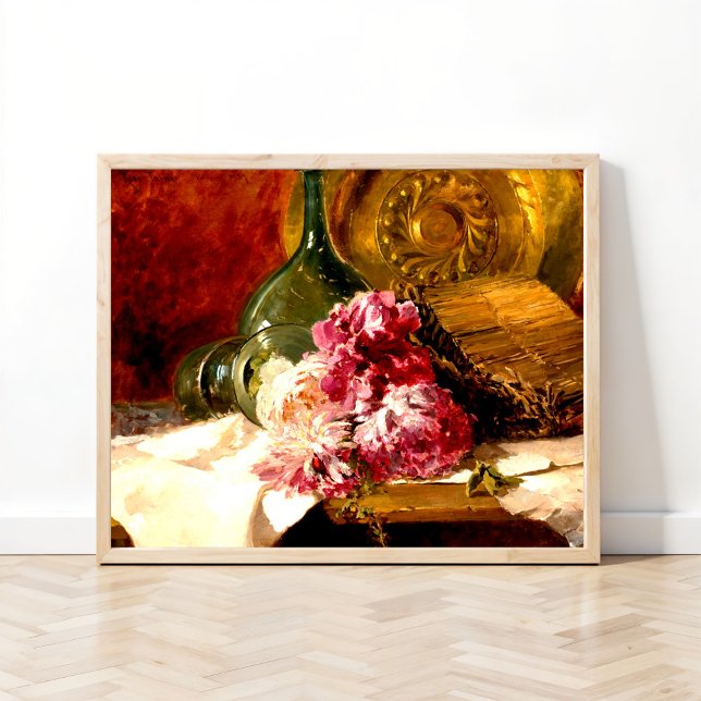 Poster Vie morte avec fleurs et verre, (Créateur téléchargé)