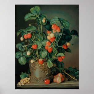 Poster Vie morte avec fraises