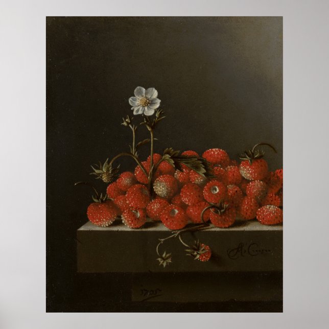 Poster Vie morte avec fraises sauvages (Devant)