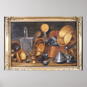 Poster Vie morte avec ustensiles de cuisine