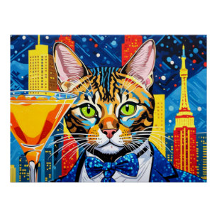 POSTER VIE NOCTURNE DE BENGAL CAT VEGAS