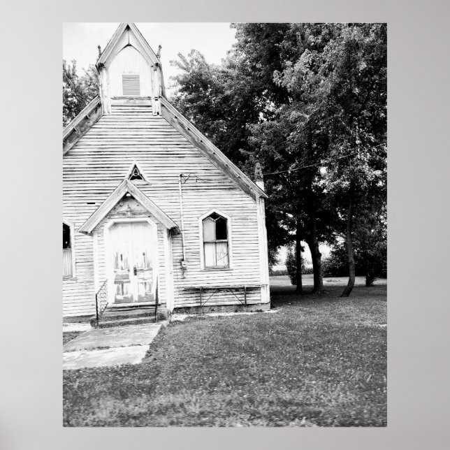 Poster Vieille architecture abandonnée Indiana Church Pho (Devant)