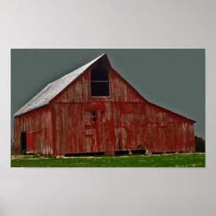 Poster Vieille Barne Rouge