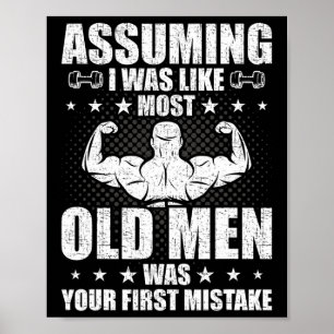Poster Vieille Homme Poids Bodybuilding Poids W