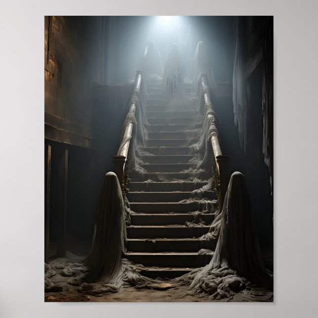 Poster Vieille Maison Abandonnée Fantômes Éffrayants Sur  (Devant)