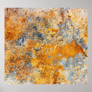 Poster Vieille texture rouille, grunge arrière - plan mét