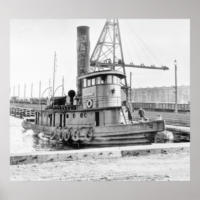 Poster Vieille ville de Jersey : remorqueur ferroviaire (Devant)