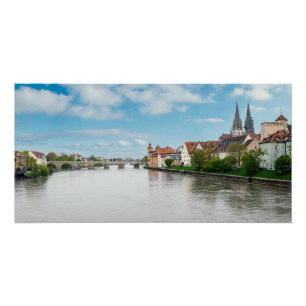 Poster Vieille ville historique de Ratisbonne, Allemagne