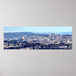 Poster Vieille ville Jérusalem - Vue du Mont Scopus