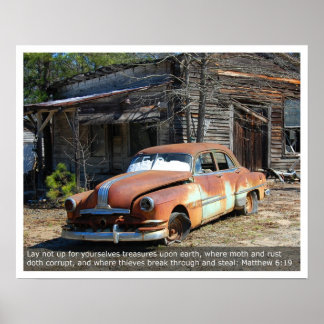 Poster Vieille voiture rouillée