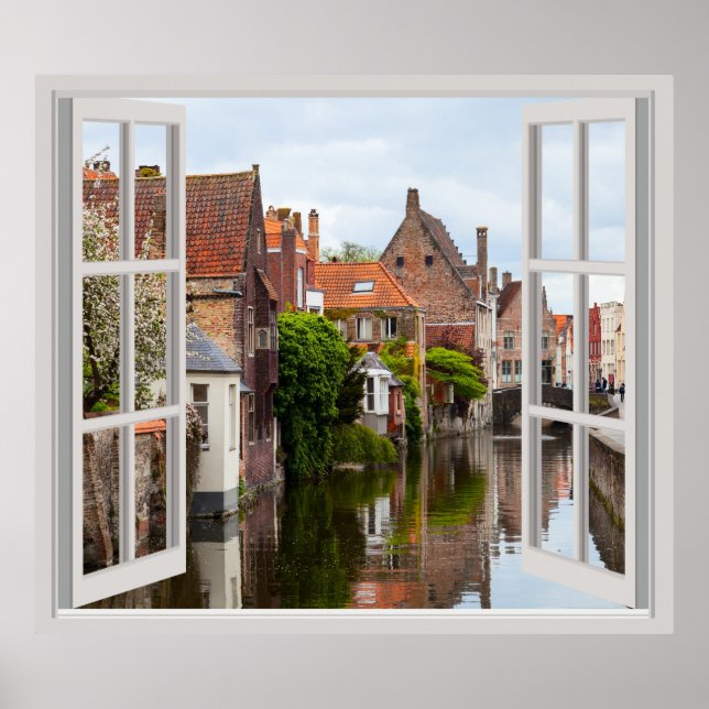 Poster Vieilles maisons à Bruges (Devant)