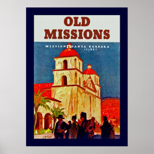 Poster Vieilles missions Santa Barbara