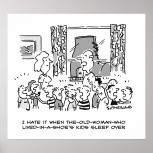 Poster Vielle femme qui a vécu dans un soulier pour enfan