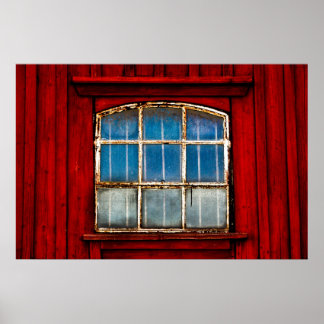 Poster Vielle fenêtre en Suède