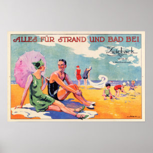 Poster VIENNA AUTRICHE Mer Plage Bain Vacances Vieux Voya